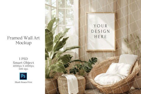 Download Boho Wall Art Mockup PSD Smart Object - Wall art Collection