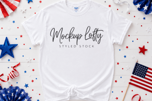 Download 4th of July Gildan 5000 Flat Lay Mockup - Flat lay Collection