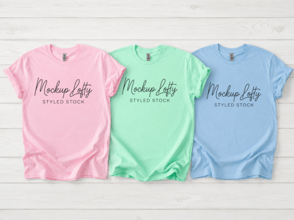 Download Gildan 5000 Group Flat Lay Tshirt Mockup - Flat lay Collection