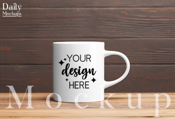 Download White Ceramic Mug Mockup on Wooden Floor - Ceramic mug mockup Collection