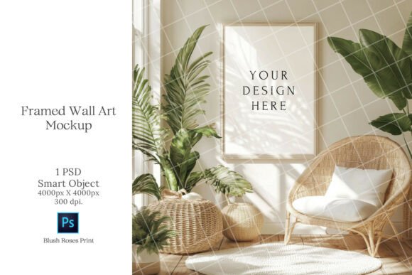 Download Boho Wall Art Mockup PSD Smart Object - Wall art Collection