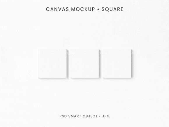 Download Square Canvas Mockup Set of 3 PSD JPG - Canvas mockup Collection