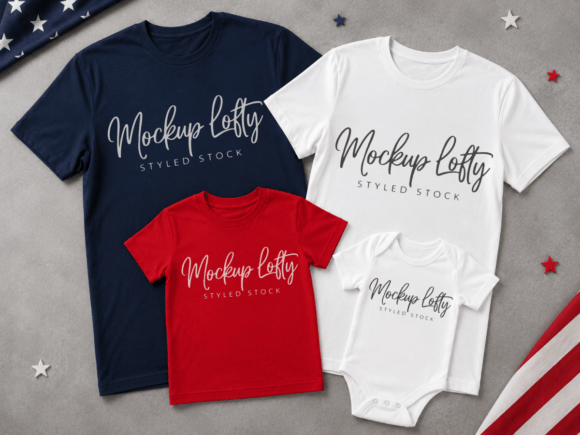 Download Family Group 4th of July Flat Lay Mockup - Flat lay Collection