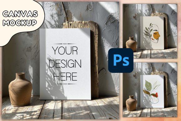 Download Wallart Mockup PSD Canvas Mockup Poster - Canvas mockup Collection