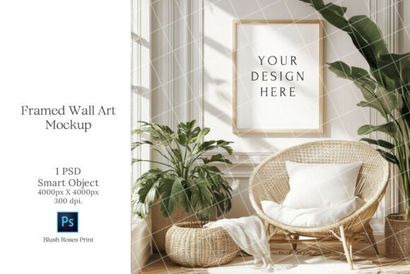 Download Boho Wall Art Mockup PSD Smart Object - Wall art Collection